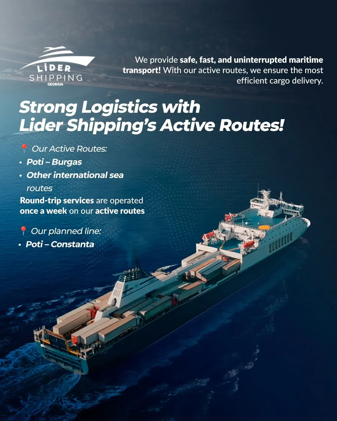 Lider Shipping Georgia Giresun sosyal medya referansı (Post)