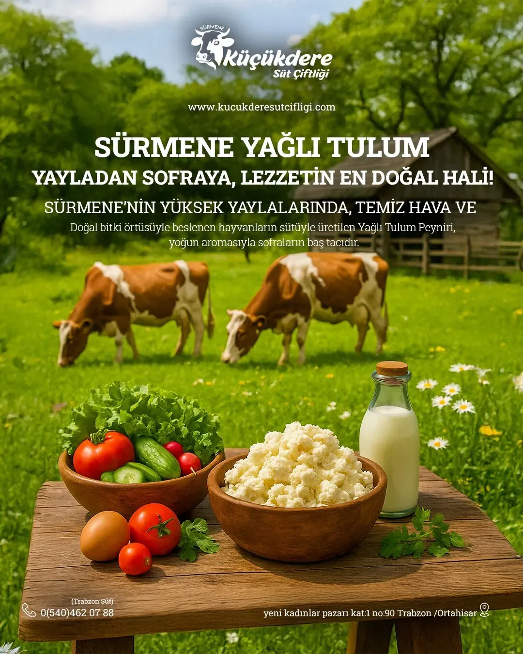 Küçükdere Süt Çiftliği Giresun sosyal medya referansı (Post)